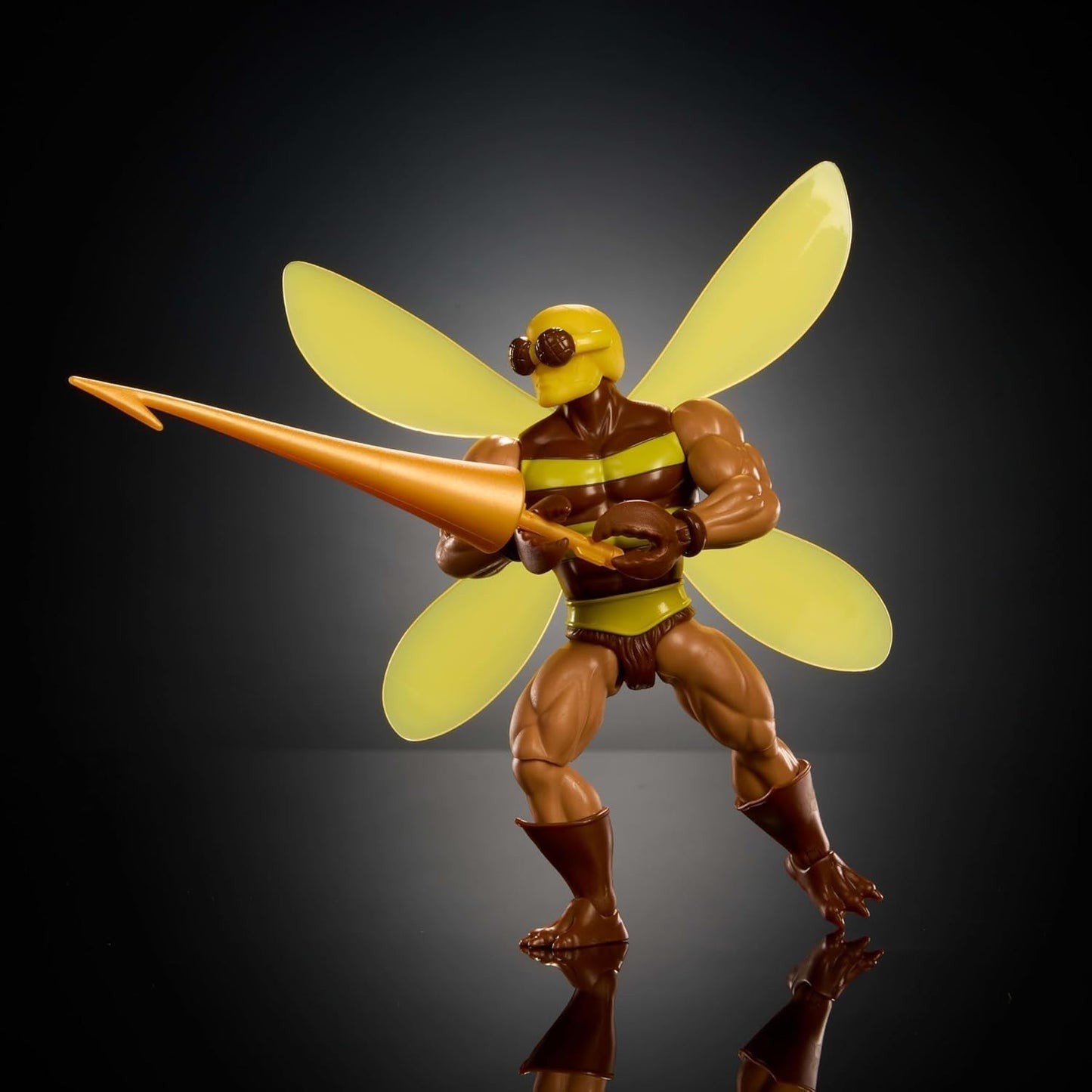 Masters of the Universe Origins Actionfigur Buzz-Off aus der Cartoon-Sammlung, ca. 14 cm groß, aus 1980er TV, Bienenführer mit Flügeln und Brille mit Speer, JBM88 Actionfiguren Naty Shop