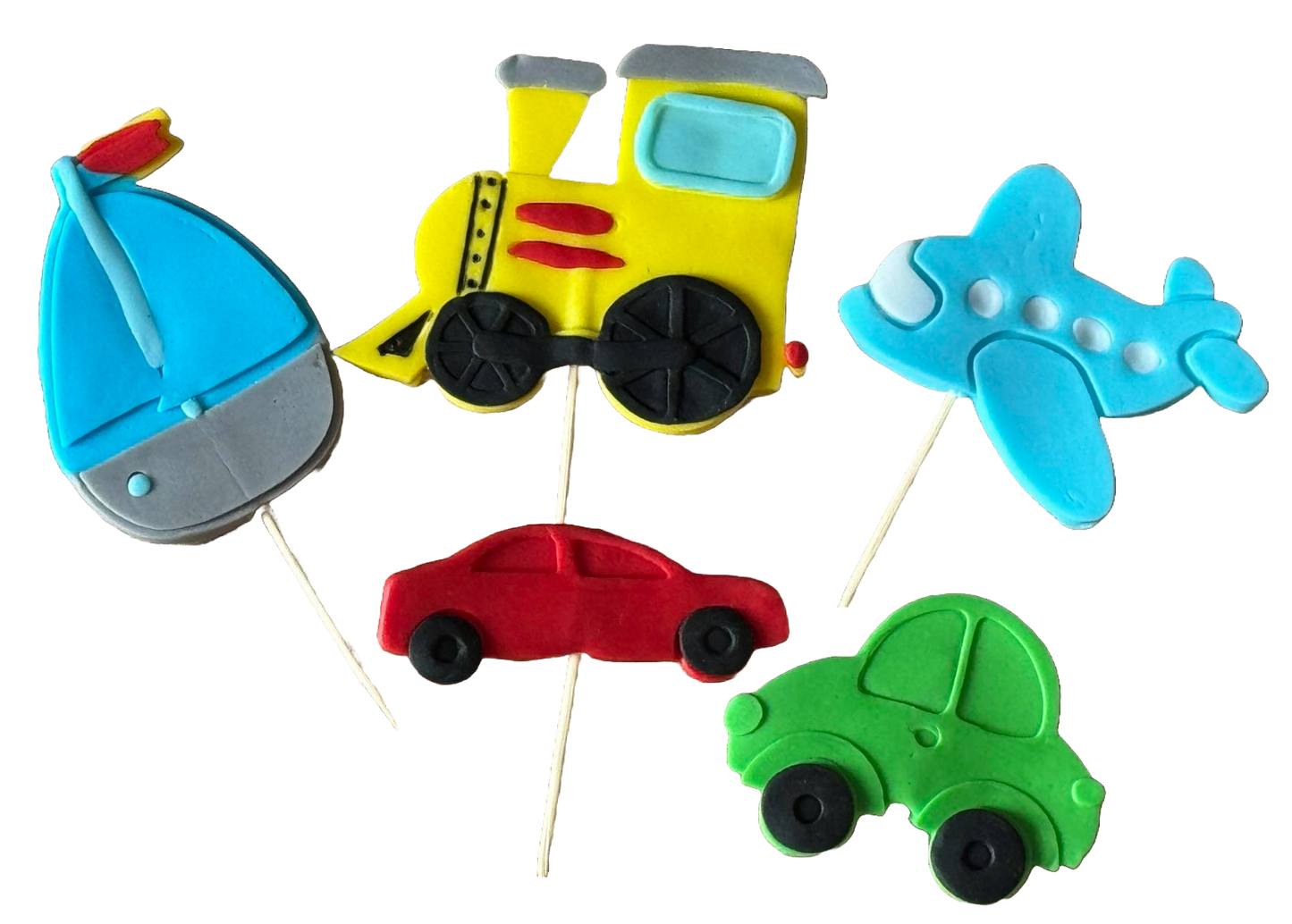 Set mit 5 essbaren Zuckerdekorationen, Cars Sugar Paste Dekorationen Nati Shop