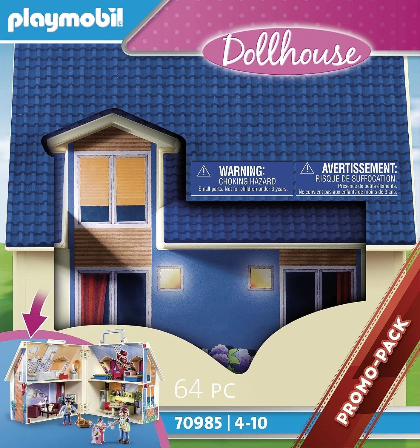 Puppenhaus 70985, zusammenklappbares Puppenhaus mit Griff, Spielzeug für Kinder ab 4 Jahren und Puppenhaus 70209, Jugendzimmer mit Mädchenfigur und Zubehör, ab 4 Jahren