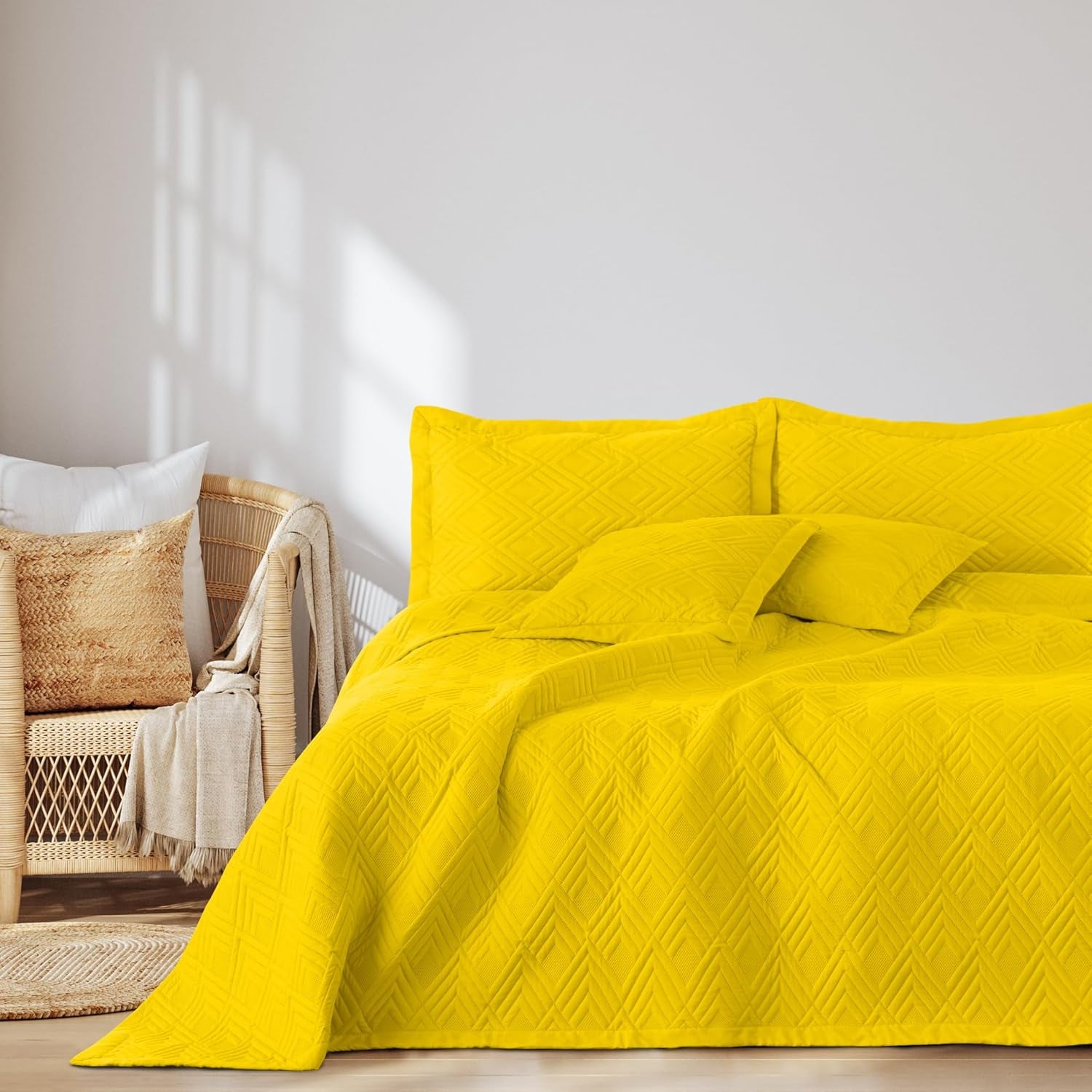 Ameliahome Tagesdecke 170 x 210 cm, zweiseitige Tagesdecke, Ultraschall-Steppung, Polyester, Ophelia, dunkelgrün, Betten und Decken. Besuchen Sie den AmeliaHome-Store Ophelia Gelb, 220 x 240 cm