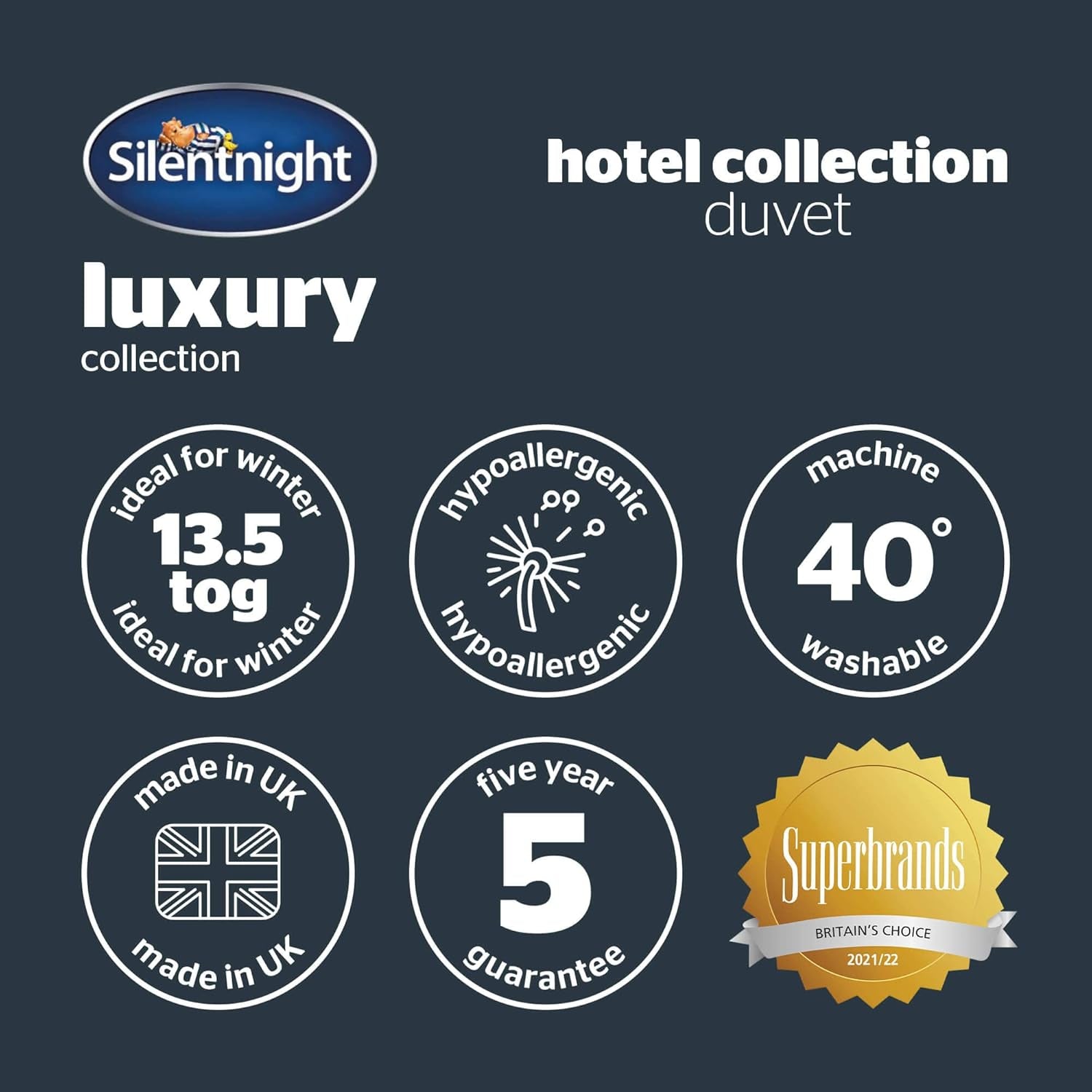 Silentnight Duvet Hotel Collection, 13,5 Tog, Polyester, weiß, Super-King-Size-Bettdecken und Steppdecken Naty Shop