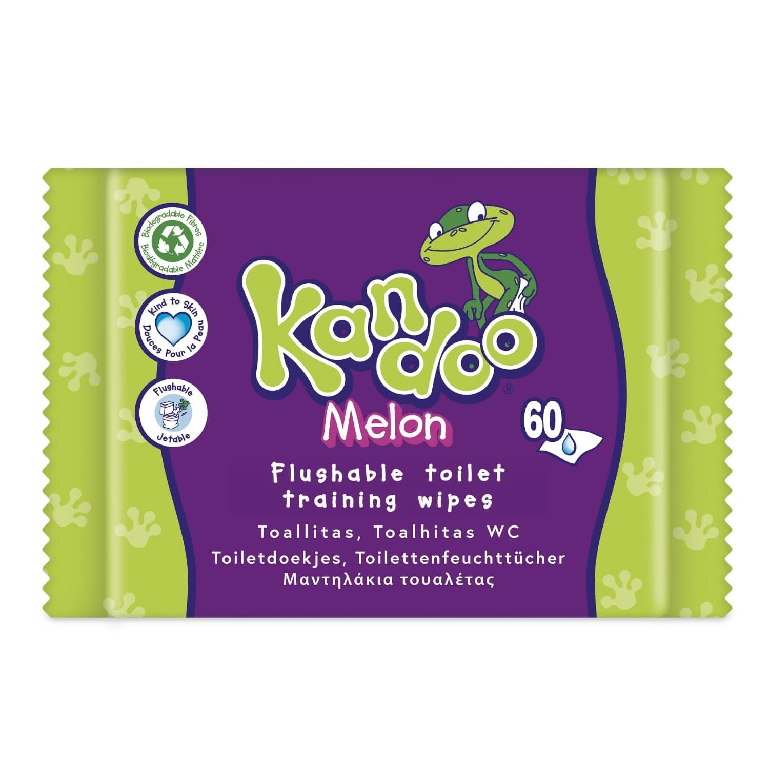 Melon Feuchttücher - Spülbar - Aus 95% Wasser - Parfümfrei - Plastikfrei - Dermatologisch Getestet - Feuchtes Toilettenpapier Aus 100% Pflanzlichem Cellulosematerial - 60 Tücher Naty Shop 60 Stück (12Er Pack) Melon
