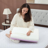 HOMCOM Memory Foam-Kissen, Nackenstützkissen mit abnehmbarem Bezug, 2 Höhen, ergonomisches 2S reaktionsfähiges Nackenkissen für verschiedene Schlafpositionen, 60 x 40 cm, Cremeweiß
