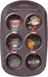 Pyrex BANDEJA 6 MAGDALENAS ASYMETRIA PX Muffinförmchen, Metall, Bunt, 6 Magdalena-Formen und Backbleche Naty Shop