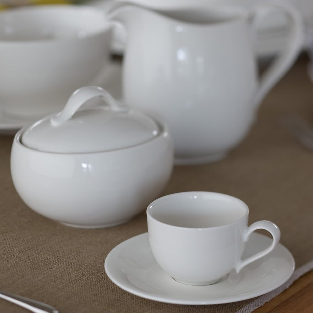 Villeroy & Boch New Cottage Basic Aschenbecher, 450 ml, Höhe: 6,5 cm, Premium Porzellan, weiß
