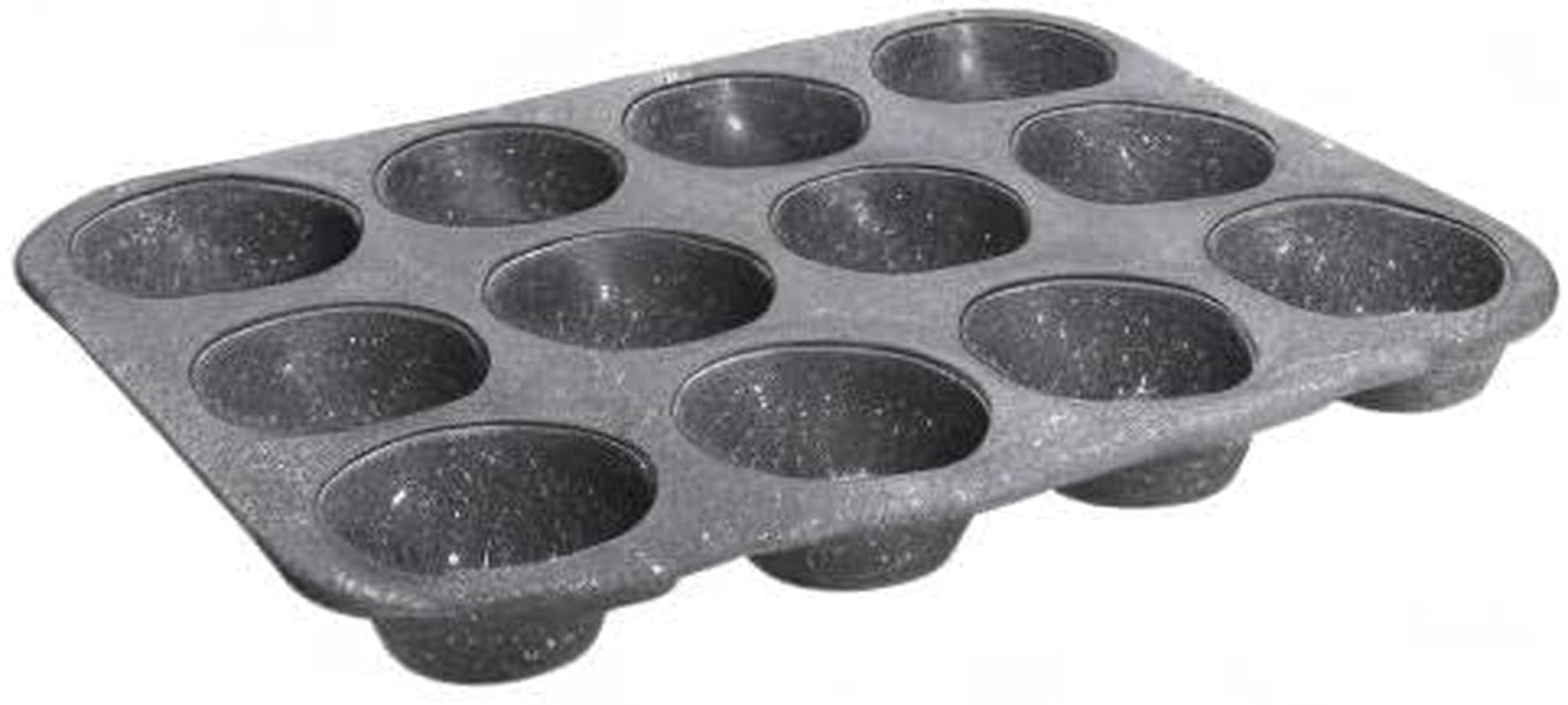 Pure Roq Muffinform für 12 Muffins, Aluminium, schwarze Formen und Backbleche Naty Shop