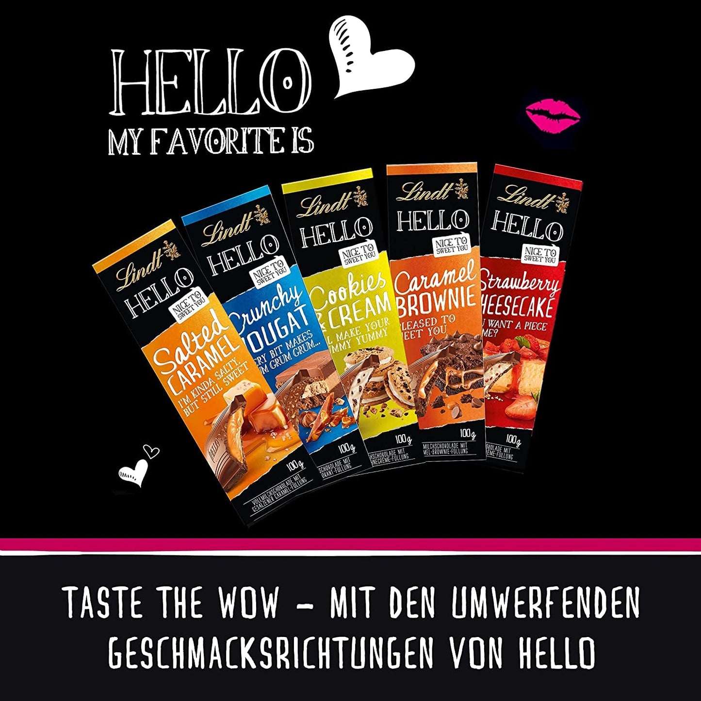 HALLO gesalzene Karamellschokolade | Riegel 100g | Milchschokolade mit Salzkaramellfüllung | Schokoriegel | Schokoladengeschenk (5er-Pack)