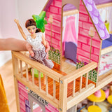 KidKraft Kayla Holzpuppenhaus mit Möbeln und Zubehör, 3-stöckiges Spielset für 30-cm-Puppe, Spielzeug für Kinder ab 3 Jahren, 65092 – Exklusiv bei Amazon