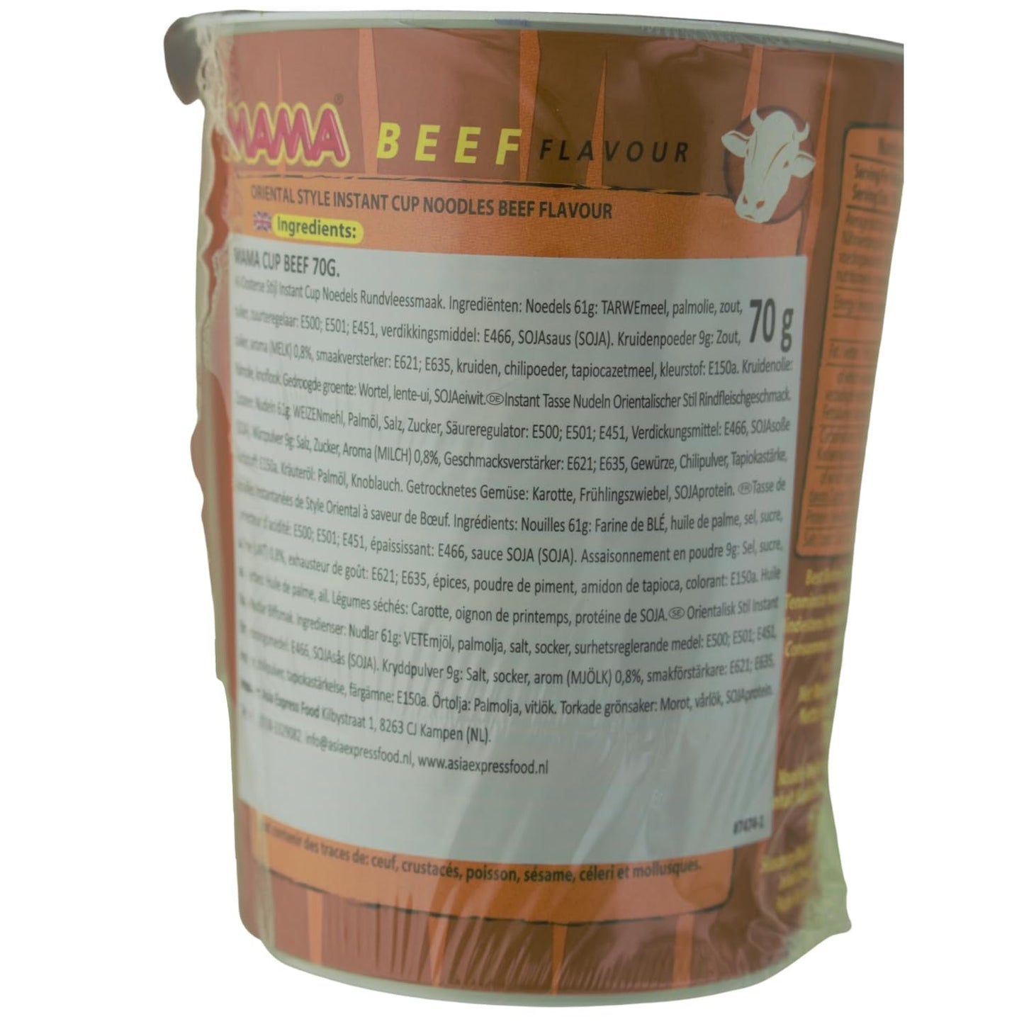 MAMA – Instantnudeln mit Rindfleisch im Becher – Multipack (8 x 70 g)