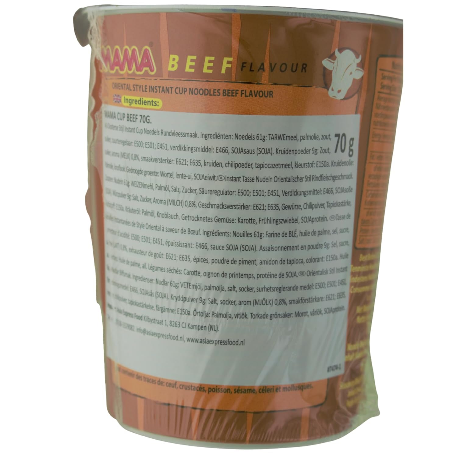 MAMA – Instantnudeln mit Rindfleisch im Becher – Multipack (8 x 70 g)