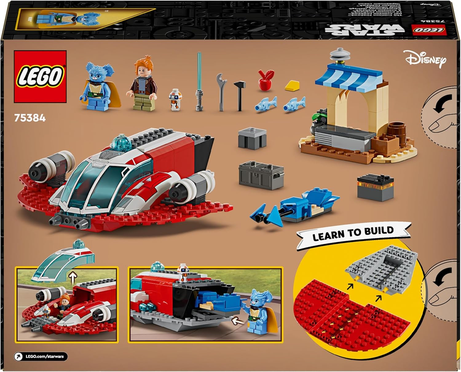 LEGO Star Wars: Die Abenteuer der jungen Jedi-Ritter Crimson Firehawk, Kinder-Starterset mit baubarem Raumschiff, Speeder-Bike und 3 Figuren, Geschenk für Jungen und Mädchen ab 4 Jahren 75384 Bausets Besuchen Sie den LEGO-Store