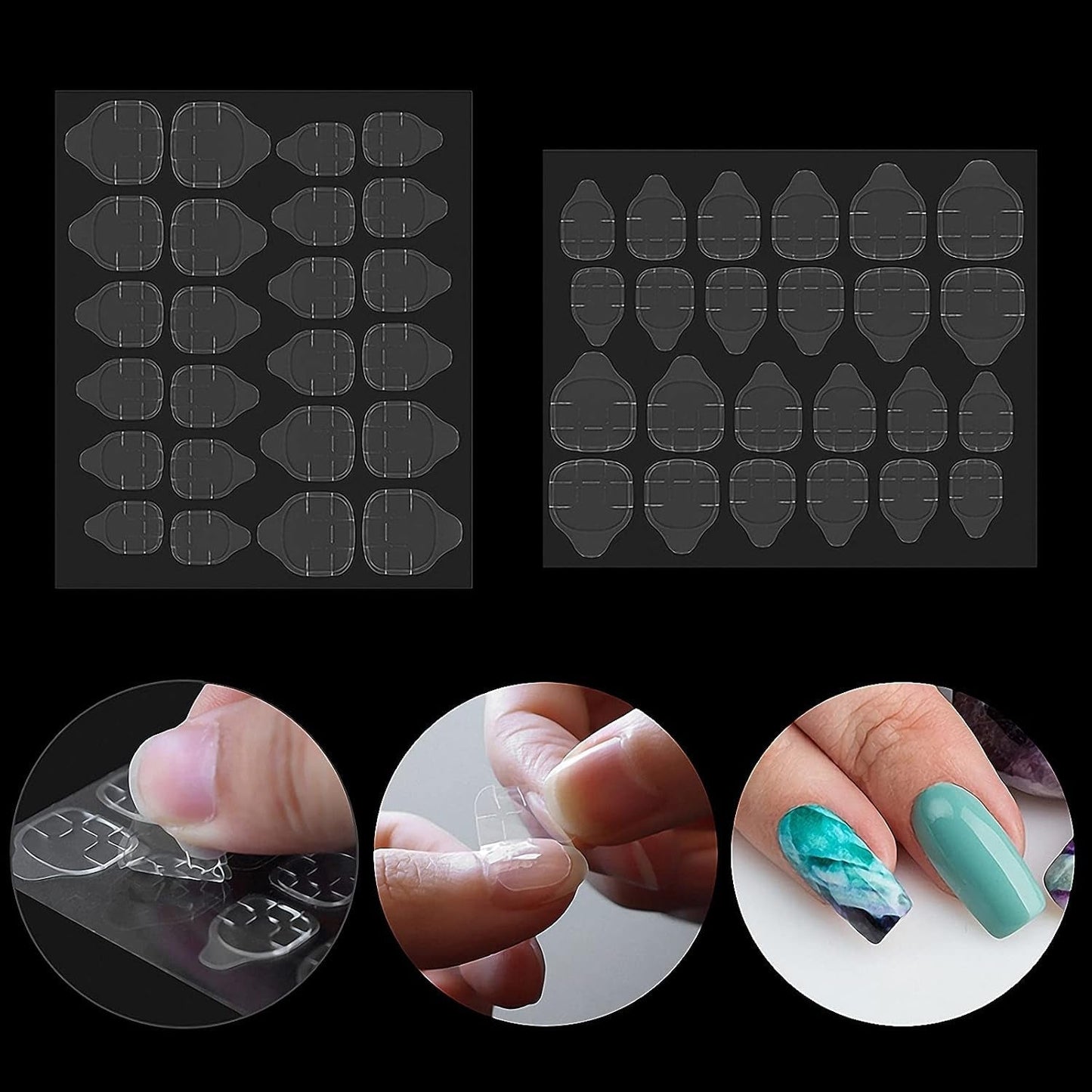 360 Stück transparente selbstklebende Nagelstreifen, Nagelkleber, doppelseitige selbstklebende Streifen, transparent, DIY-Maniküre-Dekoration