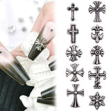 100 Stück 3D-Kreuznagel-Schlüsselanhänger, Kreuznagel-Schlüsselanhänger, Chrom-Nagel-Schlüsselanhänger, Vintage-Nagelzubehör, DIY-Nageldekorationen, für Frauen und Mädchen, DIY-Nageldekorationen