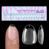 Btartbox Extra kurze Mandel-Nagelspitzen – Volldeckende Gel-X-Soft-XS-Gel-Nagelspitzen – Vorgeformte Halbmatte für breite Nägel Salon 320 Stück