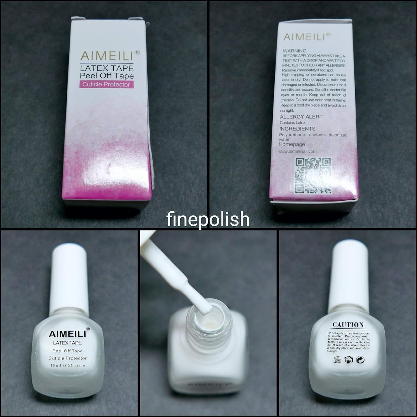 AIMEILI Latex Peel off Tape Nagelleck Korrektor Hautschutz Fingerschutz Für Nail Art Palisade Geruchlos Weiß 15Ml