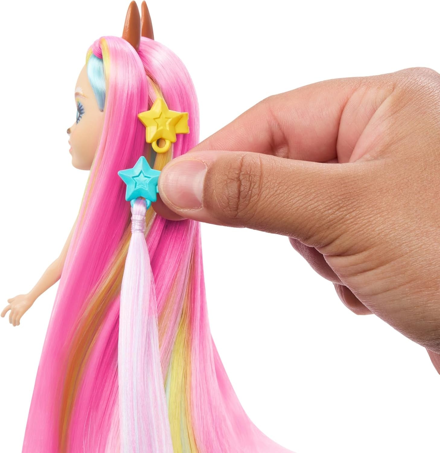 Enchantimals-Puppen, Sunshine Beach Deluxe-Haarpuppe und Tierfreund, kleine Puppe mit abnehmbarem Rock und Zubehör, Kindergeschenke, HTJ70 Naty Shop Dolls