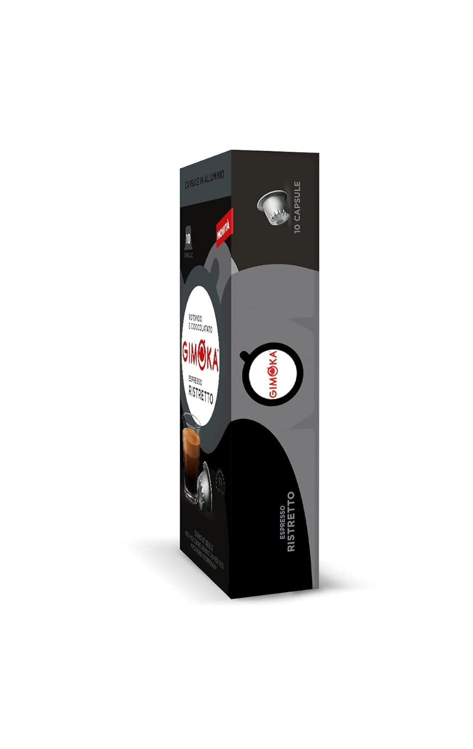 Gimoka Kaffeekapseln Espresso Ristretto, Intensität 11/13-100 Kapsel aus Aluminium – kompatibel mit Nespresso* Haushalts-Espressomaschinen – 100 Stück (10 x 10 Getränke) – hergestellt in Italien