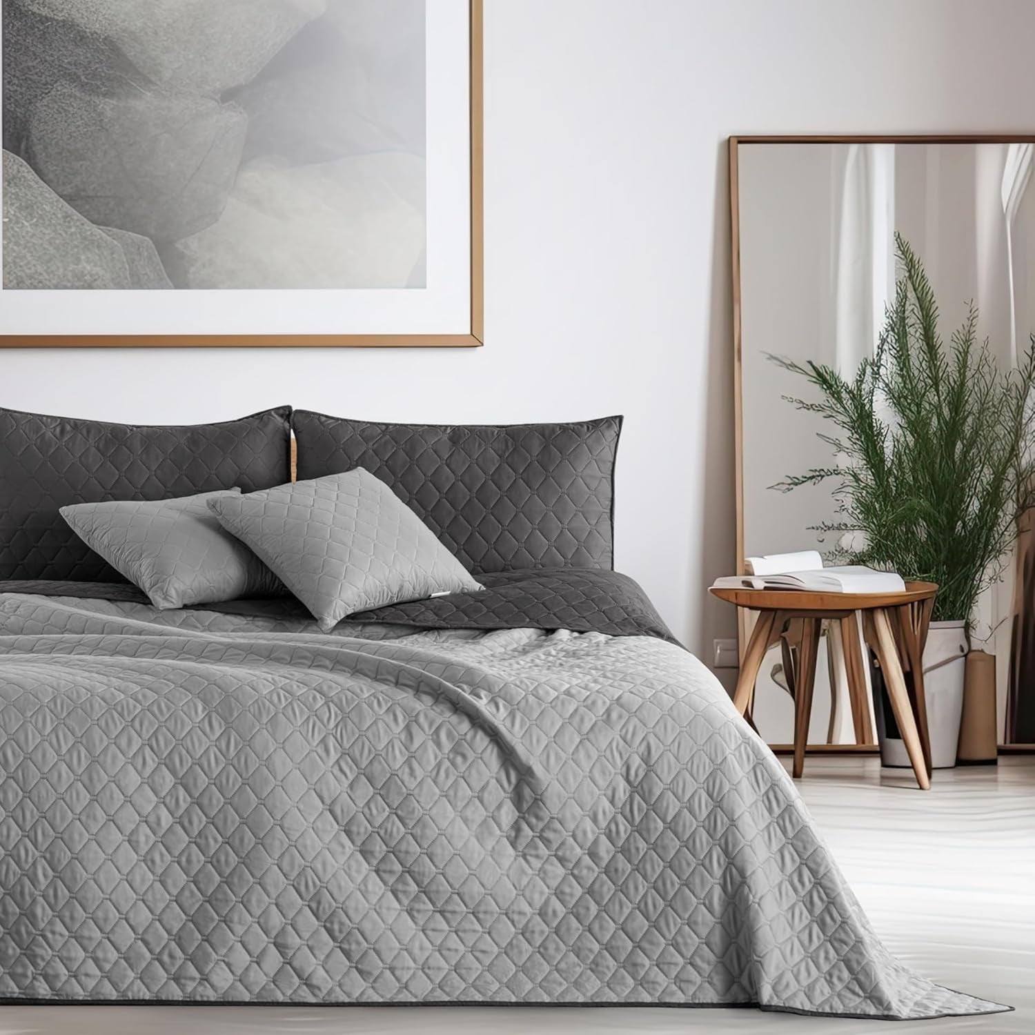 Decoking Tagesdecke 200 x 220 cm Graphit Anthrazit Silbergrau Zweiseitige Tagesdecke pflegeleicht Axel Beds and Blankets Besuchen Sie den DecoKing-Store
