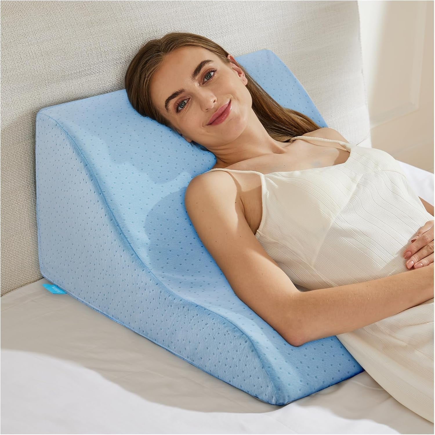 Lesekissen für Bett und Sofa – Memory-Schaum-Federkissen – ergonomisches Rückenlehnenkissen – perfekt zur Unterstützung Ihres Rückens beim Entspannen, Spielen, Lesen oder Fernsehen – breit