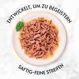Gourmet Gold Succulent Fine Strips, Nassfutter für Katzen mit Huhn, 12er Pack (12 x 85 g)
