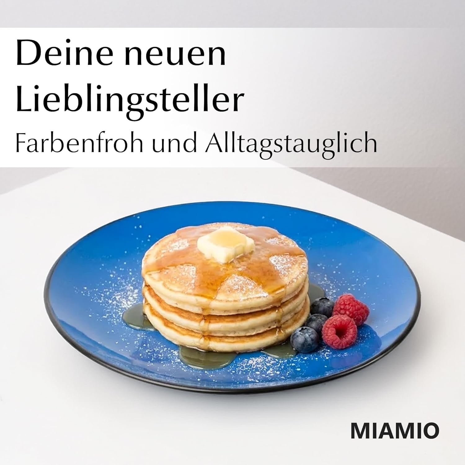 MIAMIO – Set mit 6 Tellern/Speisetellern aus Keramiksteinzeug – Le Papillon-Kollektion (bunt, kleine Teller (6x))
