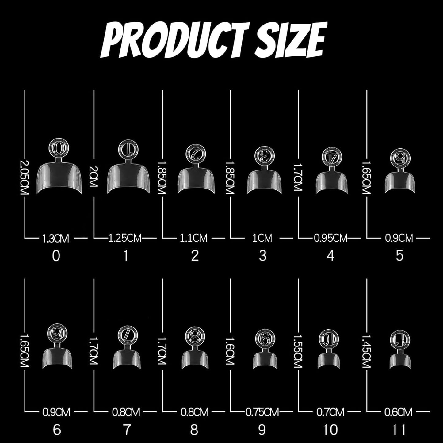 600 Stück ovale künstliche Nagelspitzen, 12 Größen, kurze Nagelspitzen, französische halbe Abdeckung, künstliche Nagelspitzen für DIY Nagelstudio, transparent