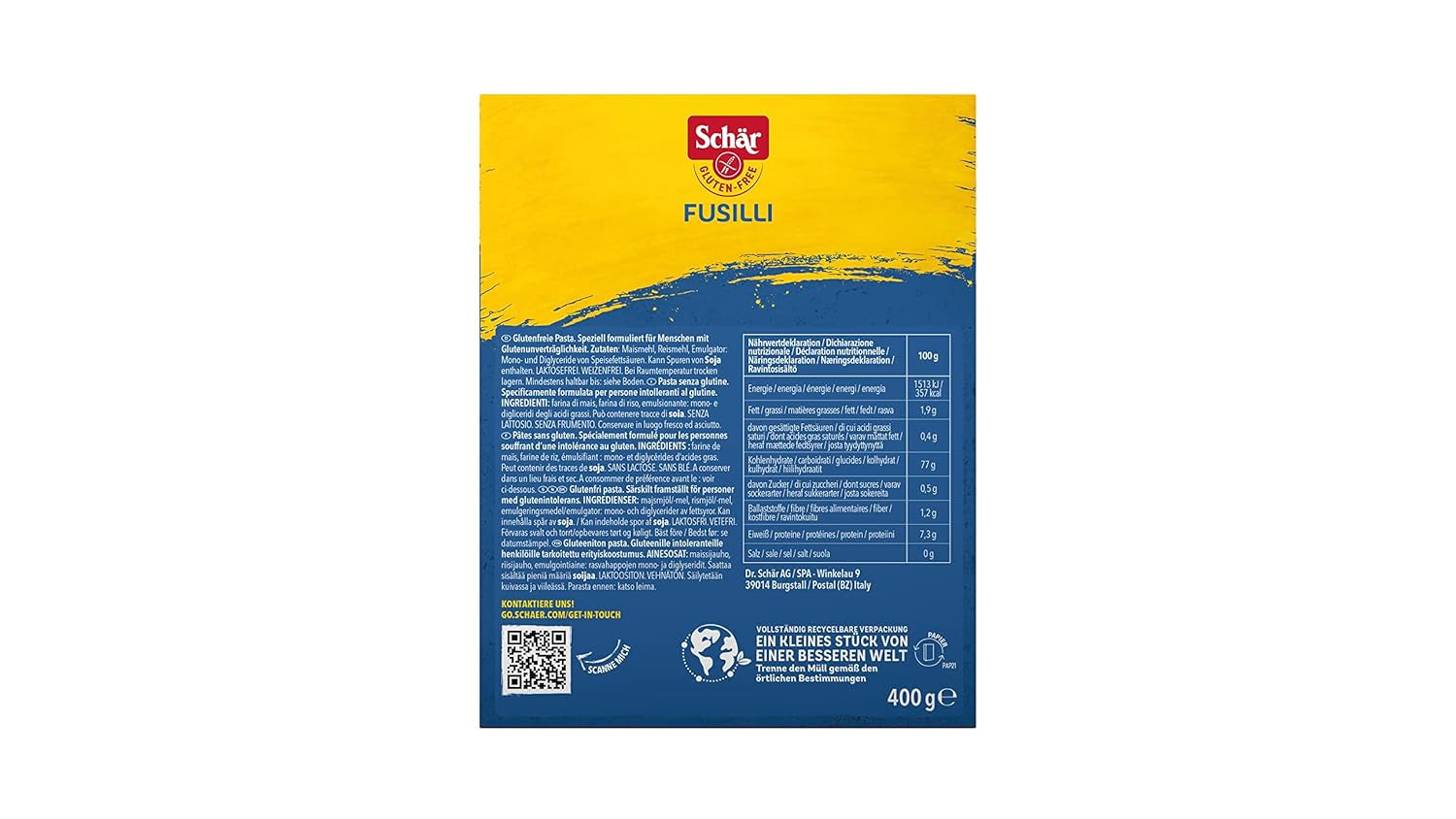 Glutenfreie Fusilli, 400g