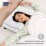 BedStory Memory Foam-Kissen, höhenverstellbares Nackenstützkissen, ergonomisches Kissen, Seitenschläferkissen für Rücken- und Bauchschläfer (60 x 36 x 12/10 cm)