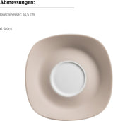 MÄSER Kombi-Geschirrset Nela, 30-teilige Serie, quadratisches Geschirrset für 6 Personen, weiß/braun