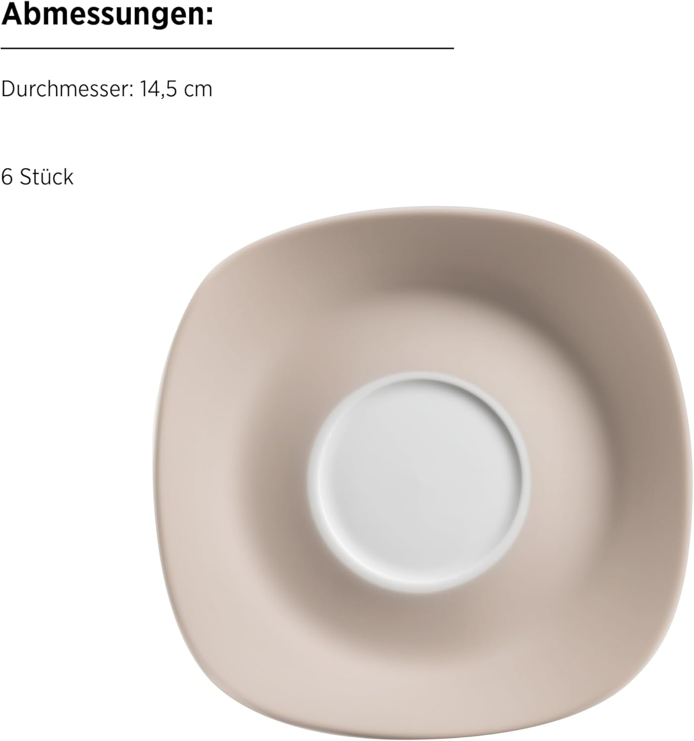 MÄSER Kombi-Geschirrset Nela, 30-teilige Serie, quadratisches Geschirrset für 6 Personen, weiß/braun