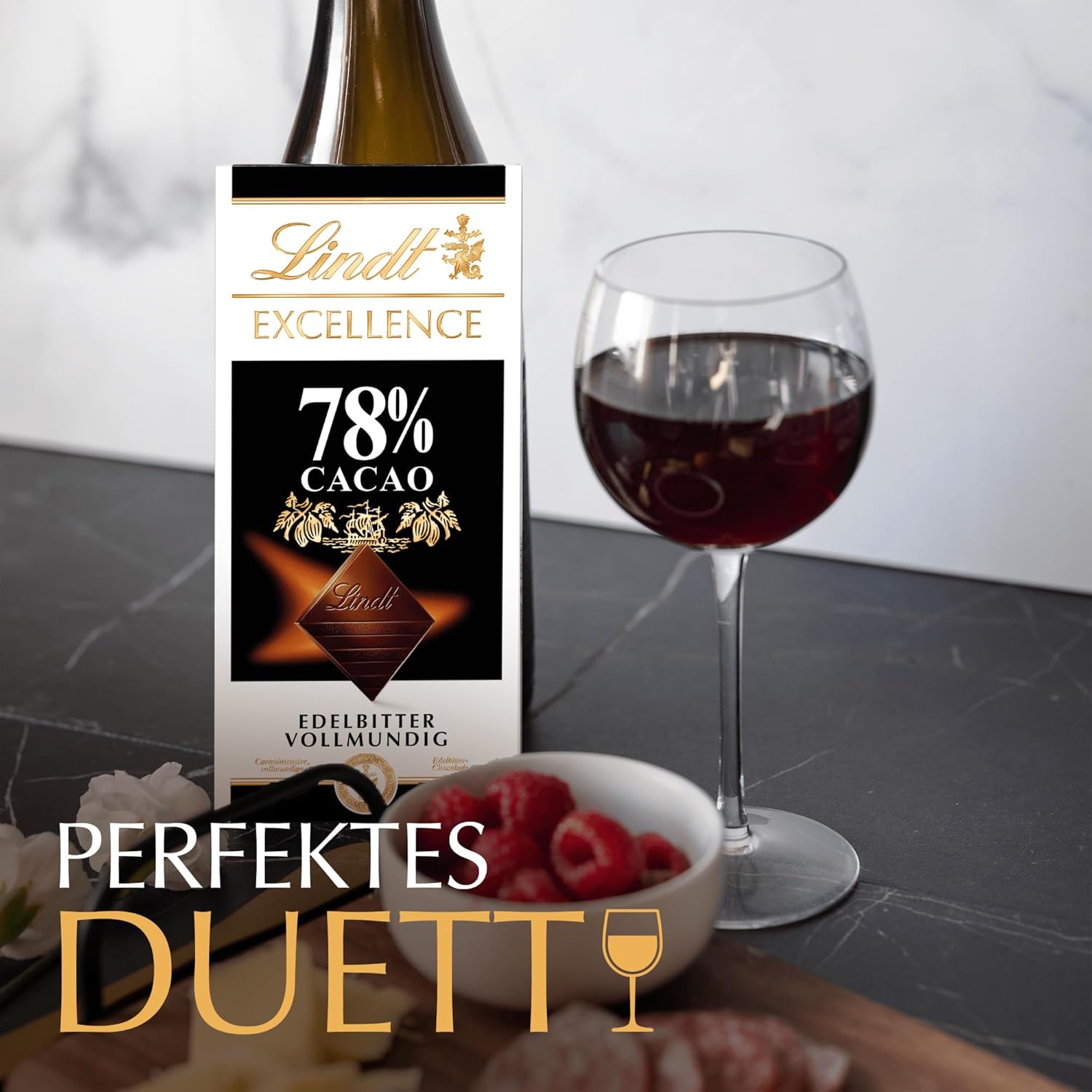 Lindt Excellence 78 Prozent Kakaoriegel – veganer Riegel mit Kakaointensität und Persistenz, 100 g, ideales Geschenk