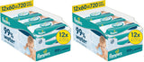 Pampers Baby-Feuchttücher mit 99 % Wassergehalt, 12 Packungen mit je 60 Tüchern = 720 Baby-Feuchttücher, leichte Lotion mit 99 % Wasser