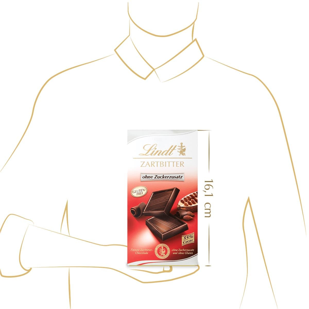 Dunkle Schokolade ohne Zuckerzusatz | Tablette 100g | Feinstes mit 55 % Kakao, glutenfrei | Schokoriegel | Schokoladen-Geschenkset (4er-Pack)