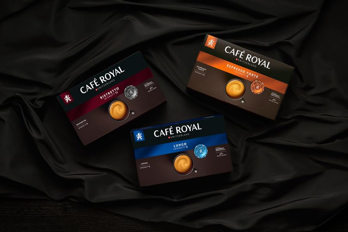 Café Royal Professional Pads, Lungo Forte, 50 Nespresso (R) Professional kompatible Pads für Büro und Gastronomie, Rainforest Alliance zertifiziert, 100 Prozent Arabica Kaffee, Intensität 8