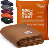 Woolly Mammoth Woolen Co. Campingdecke, extra groß, Merinowolle, die perfekte Outdoor-Ausrüstung für Bushcraft, Camping, Trekking, Wandern, Überleben oder Hüttendecke. Braun, 168 x 228 Betten und Decken Woolly Mammoth Woollen Company Browns 66" x 90"