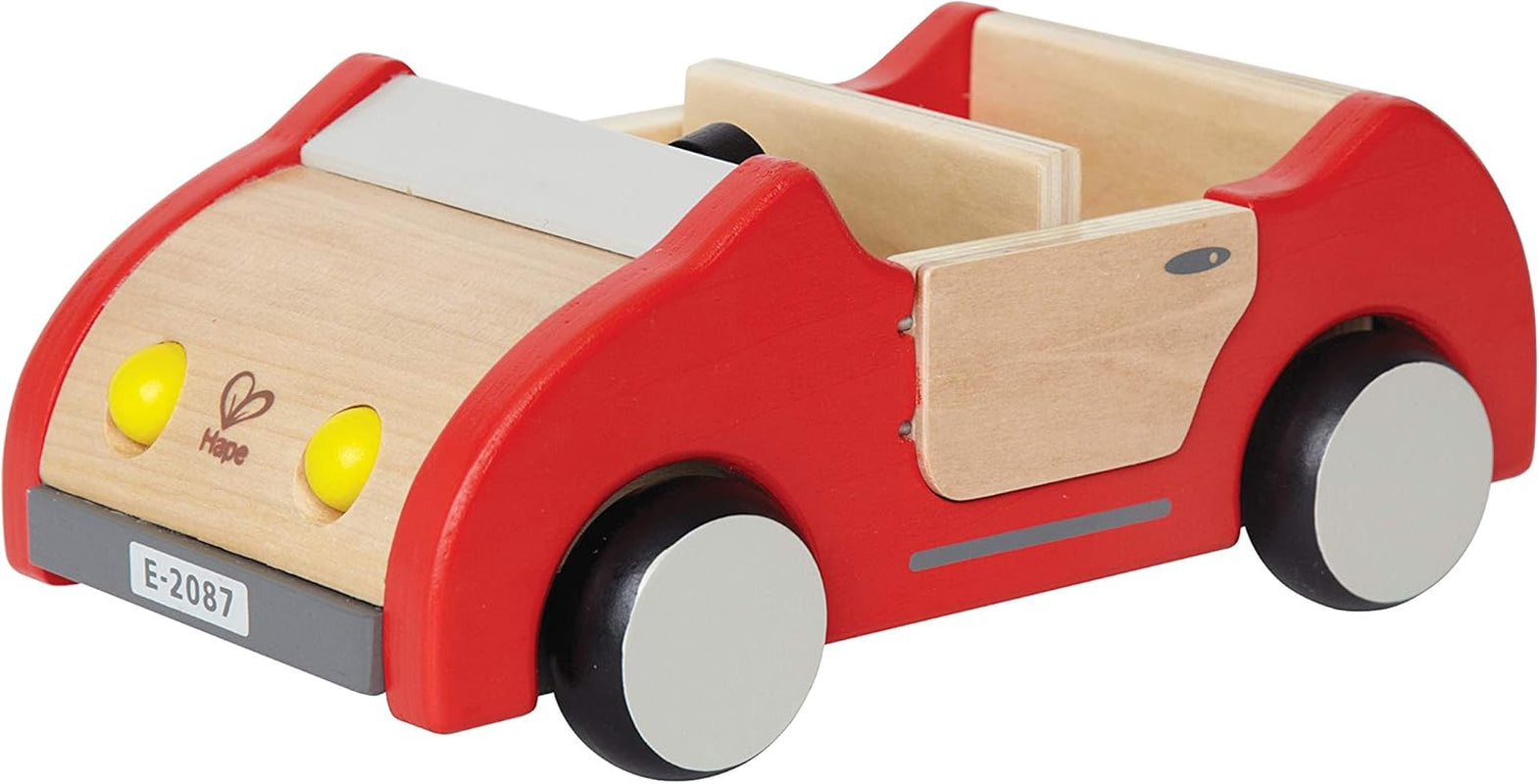 E3405 – Puppenhaus, Puppenhaus mit Zubehör, Holz und E3475 – Puppenhauszubehör, Familienauto