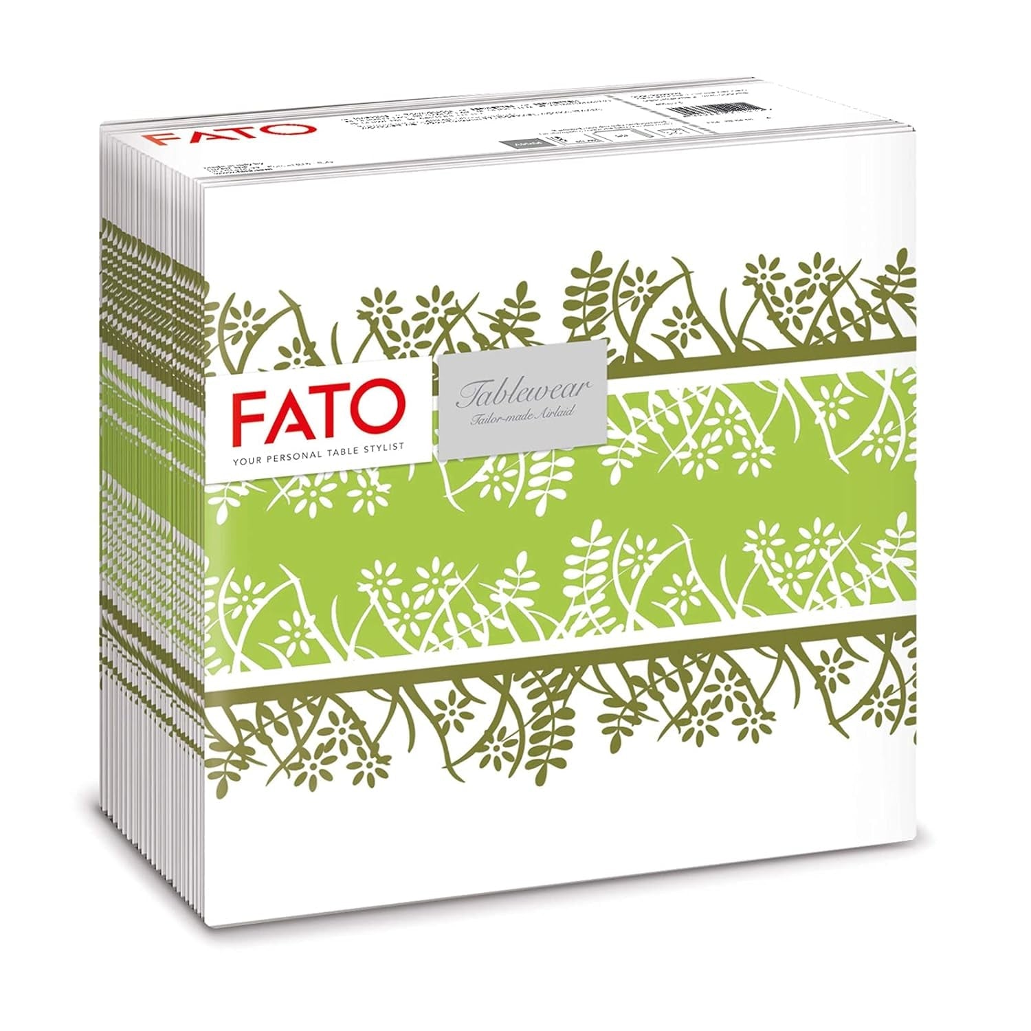 Fato - Trockenpapierservietten, Airlaid, Textileffekt, Packung mit 50 Servietten, 40X40 gefaltet im 4er-Format, Tropicana Decor