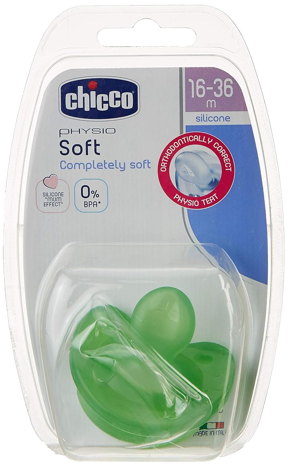 Chicco "Physio Soft" Schnuller, 12 Monate+, Silikon, 1 Teil, verschiedene Farben