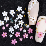 3D-Blumennägel, 6 Gitter, Blumen-Nagel-Charms, Acryl-Nagel-Strasssteine, Nagelzubehör, DIY Frühlings-Nageldekorationen