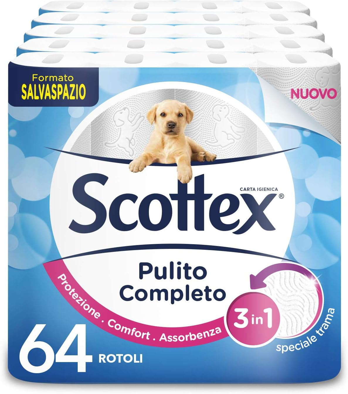 Toilettenpapier, sauber, platzsparend, 64 Rollen