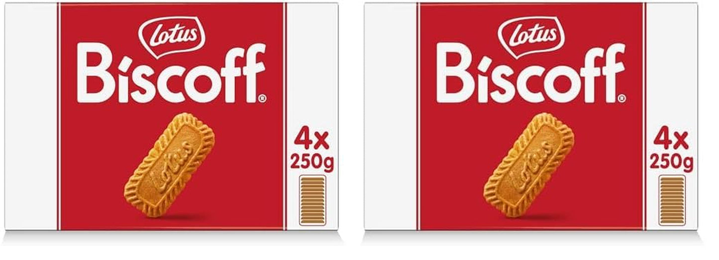 Lotus Biscoff | Original karamellisierte Kekse | Einzigartiger knuspriger Geschmack | Vegan | Keine zusätzlichen Aromen oder Farben | 4 x 250g | 1 kg (2er-Pack)