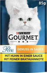 Gourmet Perle Delight Nassfutter für Katzen in Sauce mit Huhn, 26er Pack (26 x 85g)