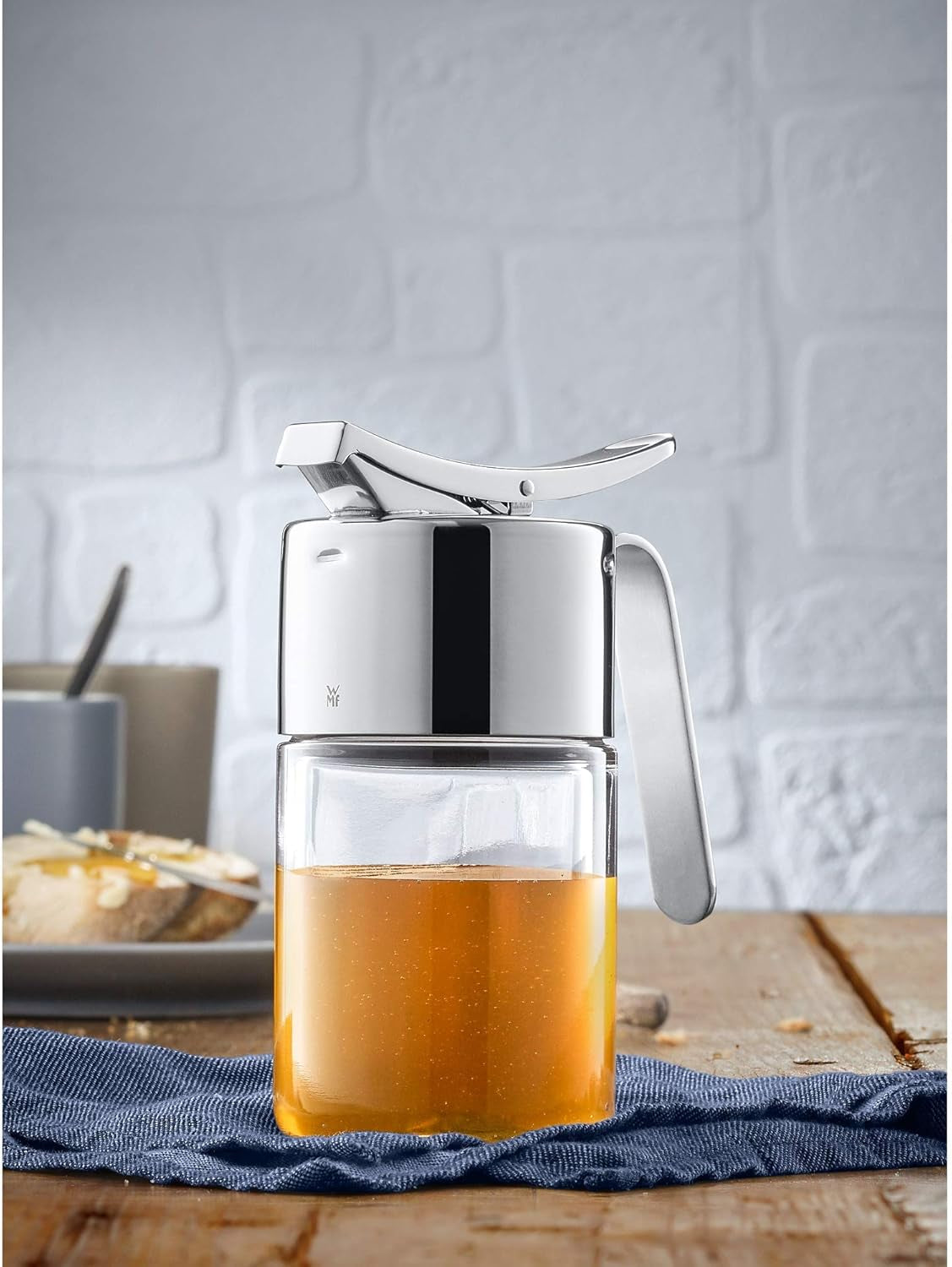 WMF Barista Sirup-/Honigspender 240ml, Vorratsdose & Depot aus Glas 1l, Höhe 21,5 cm, Vorratsdose mit Deckel, Kaffeebohnenbehälter, Müslidose, Frischhaltedose mit großer Einfüllöffnung Frischhaltedosen Naty Shop