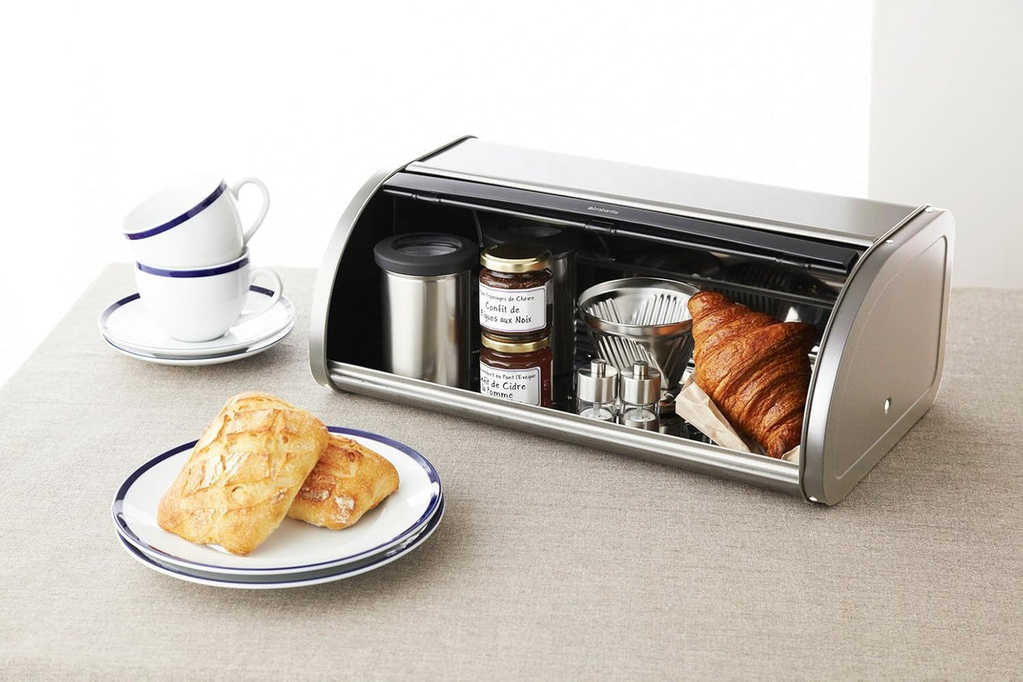 Rollender Brotkorb/Brillantstahl (einschließlich Seitenwände) Naty Shop Lebensmittelaufbewahrungsboxen