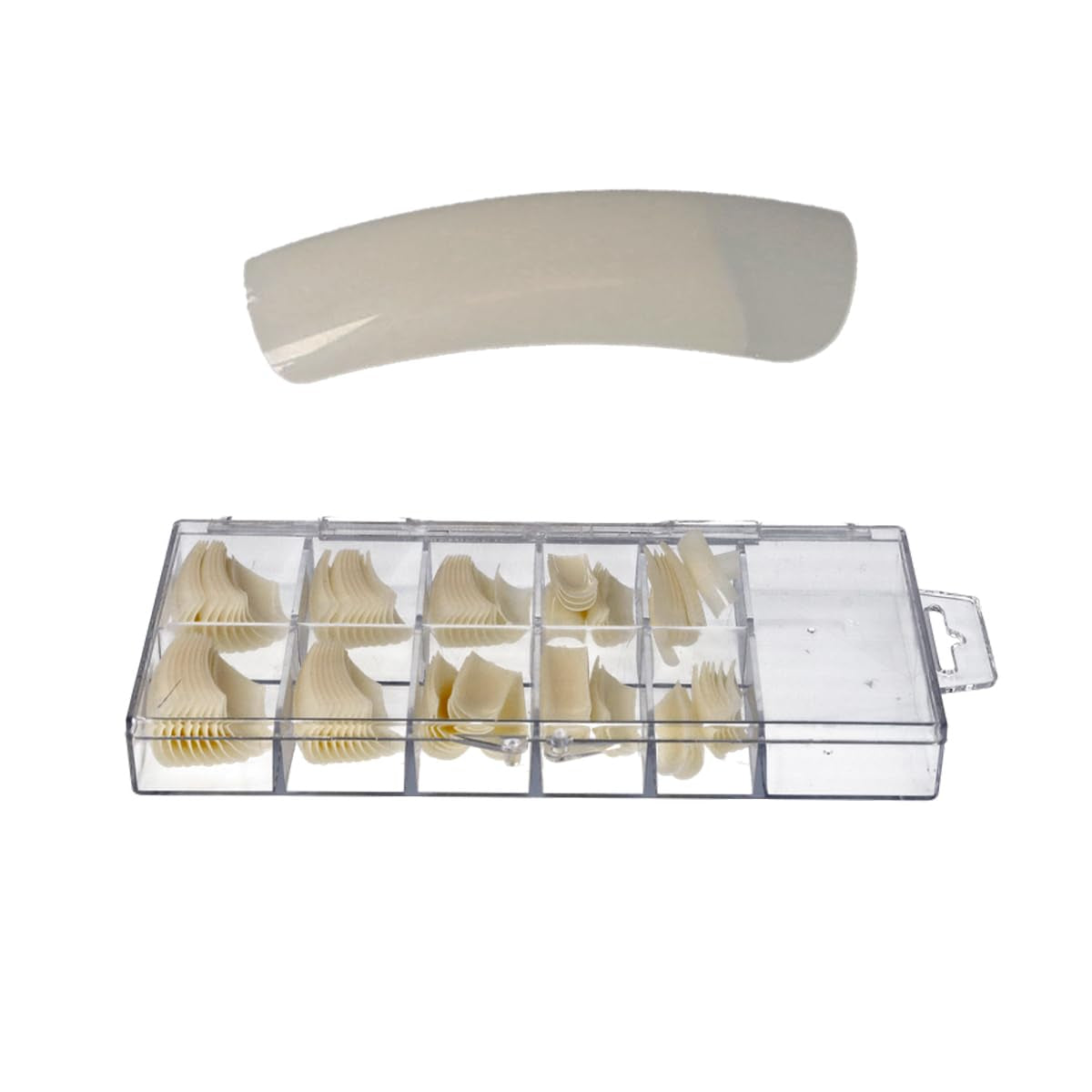 Sun Garden Nails einphasiges transparentes Gel 30 ml + Box mit 100 Spitzen + Kleber für Spitzen 7 ml
