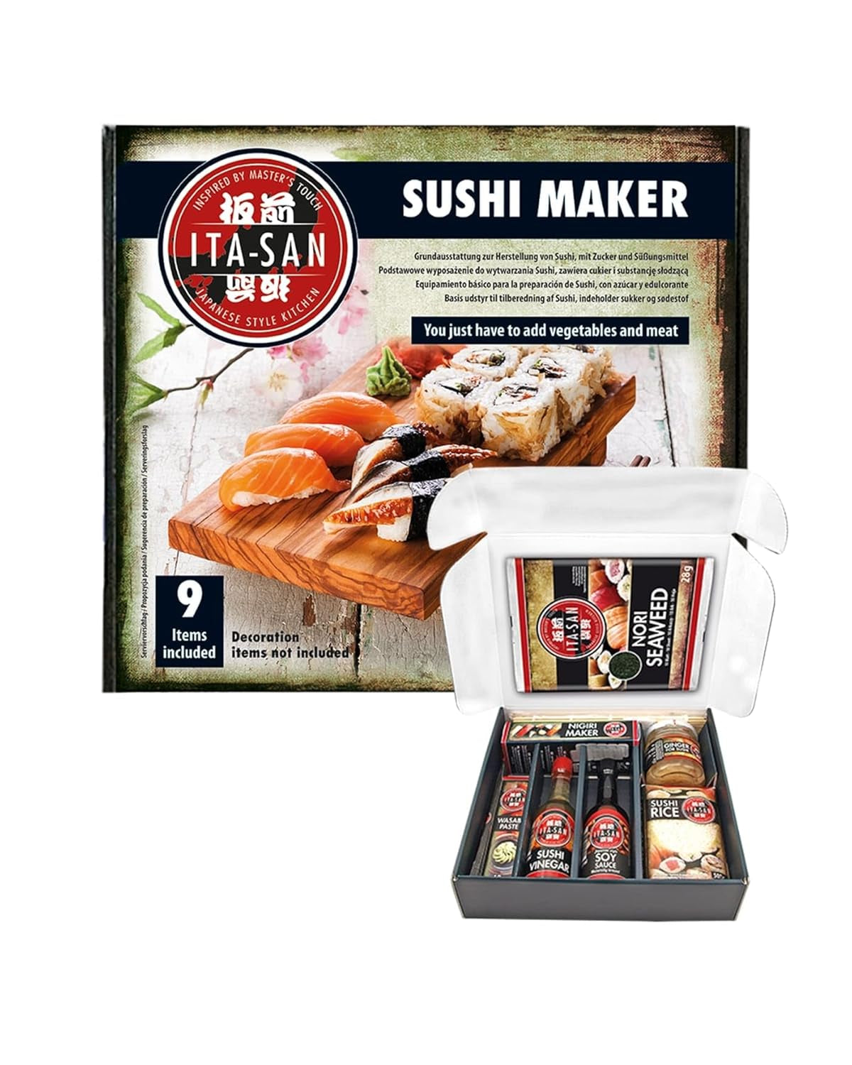 ITA-SAN Sushi Set (9-teiliges Komplettset, ideal für Einsteiger, zum Ausprobieren oder Verschenken) 1 Packung