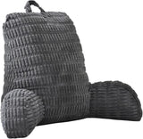 Lesekissen für Bett und Sofa, Lesekissen mit Handgelenkauflage, Armlehnen und Rückenstütze, Bettrückenkissen zum Ausruhen, Entspannen, Lesen, Arbeiten am Laptop, Fernsehen (Dunkelgrau)
