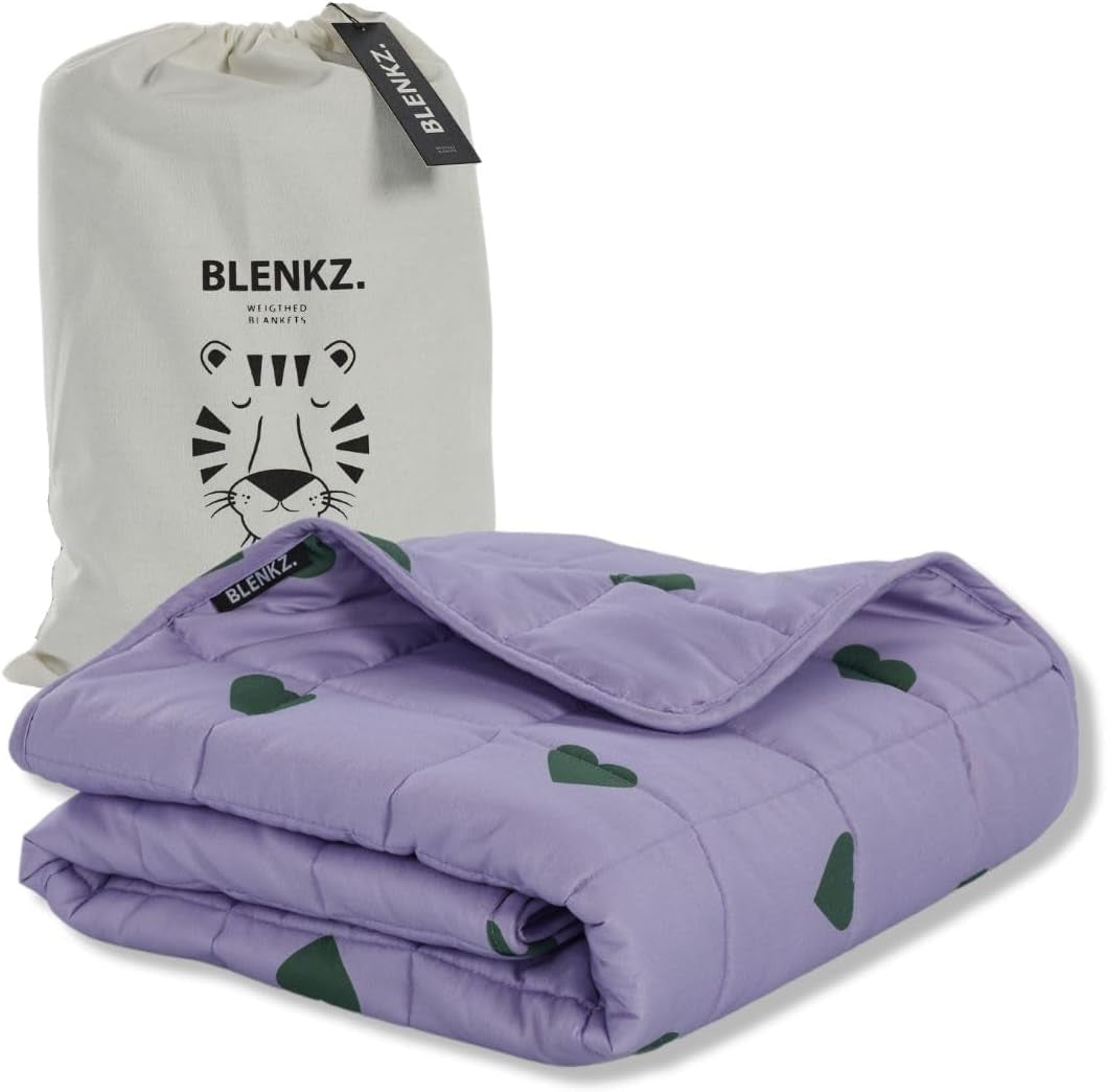 Beschwerte Babydecke | 3,5 kg | 100X150Cm | Therapiedecke | Gewichtsdecken | Schwere Decke (blaues Tigergesicht, 3,5 kg – 100 x 150 cm) BLENKZ Betten und Decken. Lila Herz 3,5 kg – 100 x 150 cm