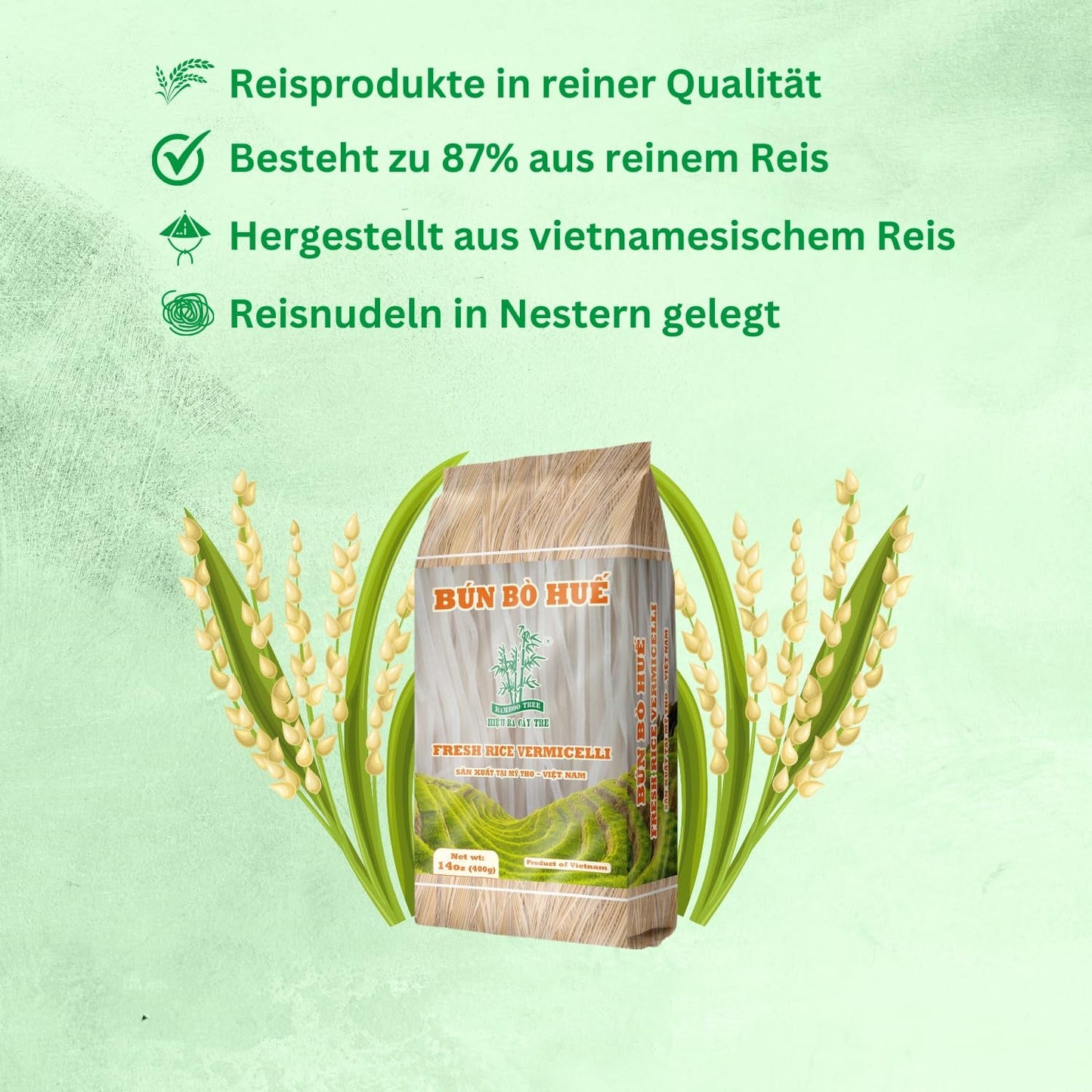 BAMBOO TREE - Bun Bo Hue Reisnudeln - (1 X 400 G)