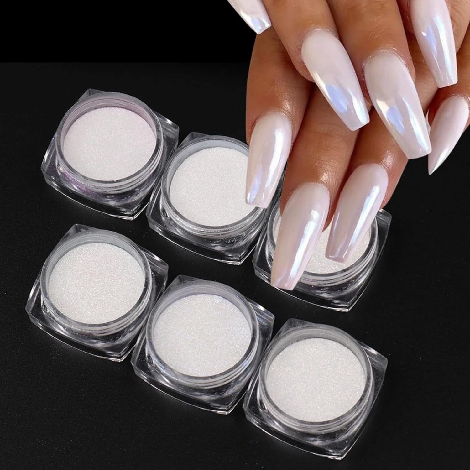 Chrom-Nagelpulver Aurora Ice Shimmer Chrom-Pigmentpulver 4 Stück Chrompulver Nägel Nail Art Nageldesign